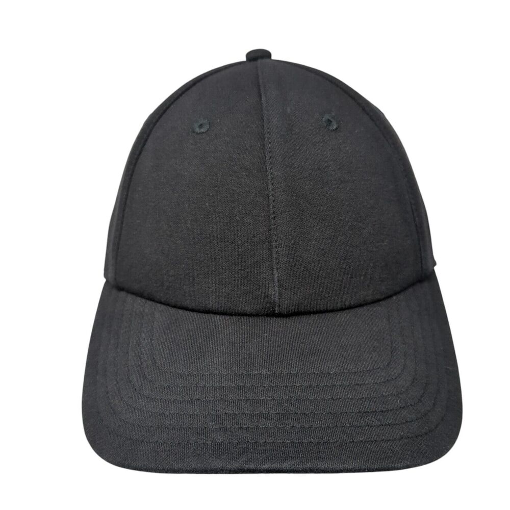 Athleta Slideback Hat Black One Size Adjustable Embroidered Vented Holes 6 Panel